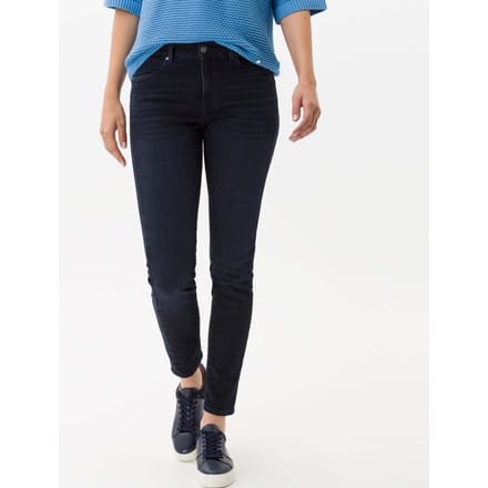 Brax Dames Jeans  Style ANA USED DARK BLUE, denim donkerblauw, maat 36