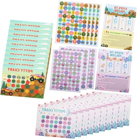 Zindelijkheid Stickers - Beloningskaarten Kinderen - Toilet Training - Vrolijk Ontwerp - 25.5 x 18.6 cm - Multicolor