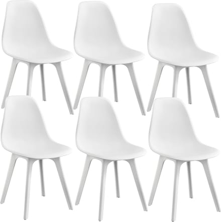 Eetkamerstoel Lendava 83x54x48 cm set van 6 kunststof wit