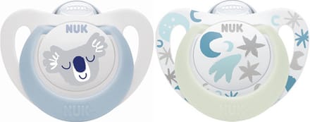 NUK Light Star Day&Night fopspenen, 2st. set 0-6 maanden