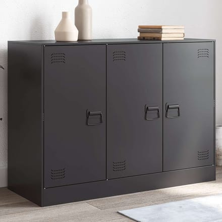 vidaXL - Dressoir - 99x39x73 - cm - staal - zwart
