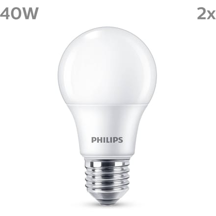 Philips LED spot Standaard 4.9W/827 (40W) 2-pack E27