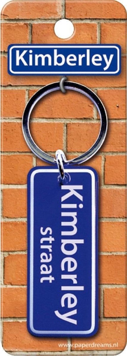 Paper Dreams Sleutelhanger Straatnaam Kimberley 9 Cm Staal Blauw