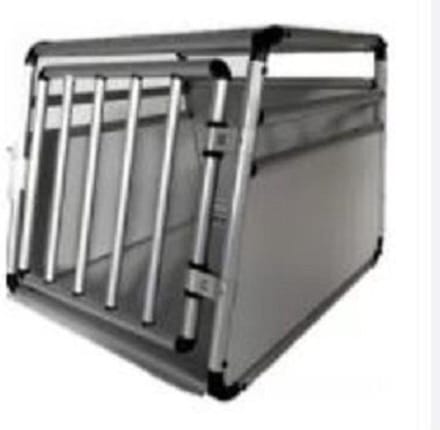 Auto Bench - Hondenbench Aluminium Medium - Transportkooi - Autokooi 82 x 61 x 62 cm - Grey MDF