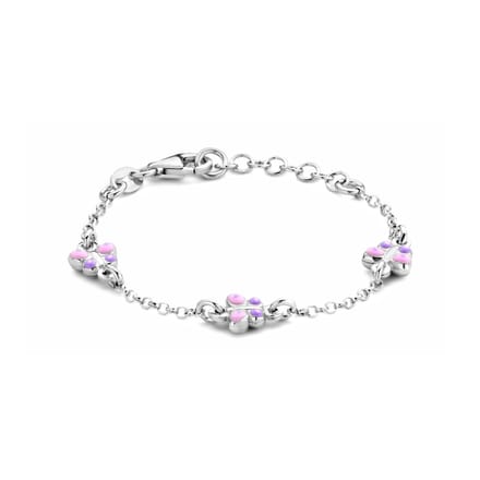 Zilver Gerhodineerd Armband Vlinders 11 + 2 Cm 1336389