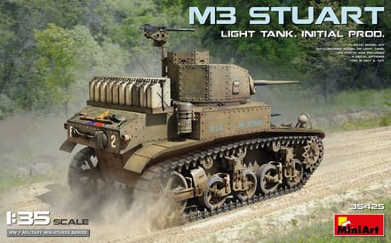 MiniArt Modelbouwpakket Militaire voertuigen - 35425 M3 Stuart - Light Tank - Initial Production Plastic - 1:35 - Modelbouw