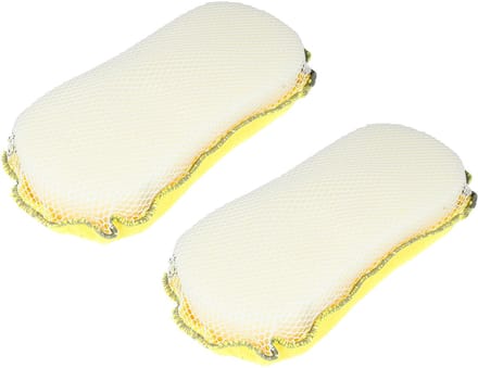 Benson Autospons 2x - geel - microvezel/katoen - 23,5 x 10,5 cm - autowas spons