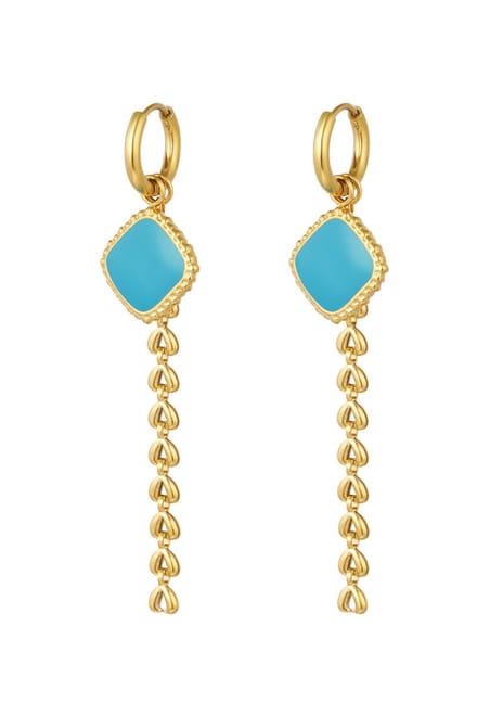 Bijoutheek Oorhangers Steen En Ketting Turquoise