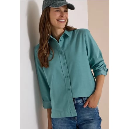 Hedblouse met lange mouwen van corduroy
