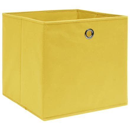 vidaXL - Opbergboxen - 4 - st - 32x32x32 - cm - stof - geel
