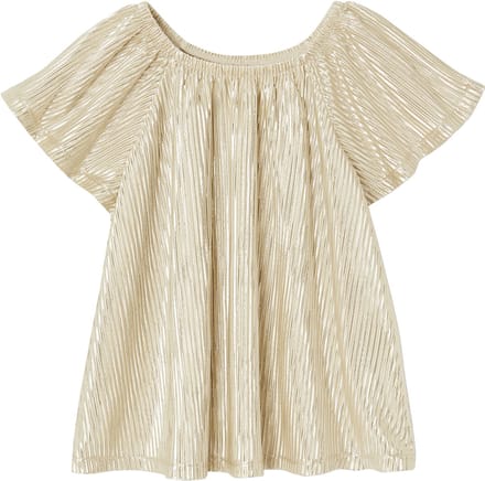 Vertbaudet Feestelijke meisjesblouse in lamй met geplooid effect en vlindermouwen