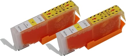 KATRIZ® huismerk inkt voor|Canon CLI-551Y XL |15ml | ( 2stuks) - Met chip