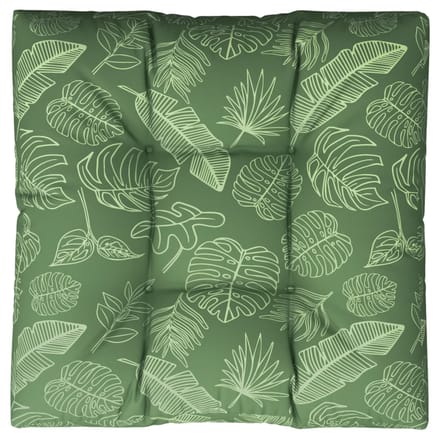 vidaXL - Palletkussen - bladpatroon - 80x80x12 - cm - stof