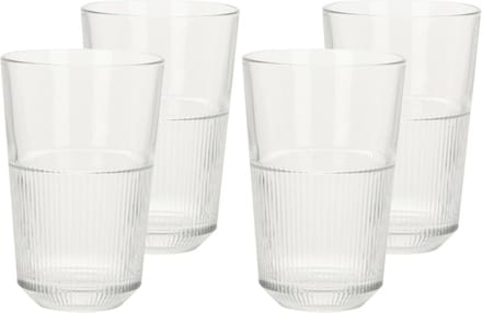 Excellent Houseware Whisky glazen - 4x - transparant - 360 ml - drink/waterglazen