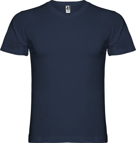 Donkerblauw T-shirt 'Samoyedo' met V-hals merk Roly maat 3XL