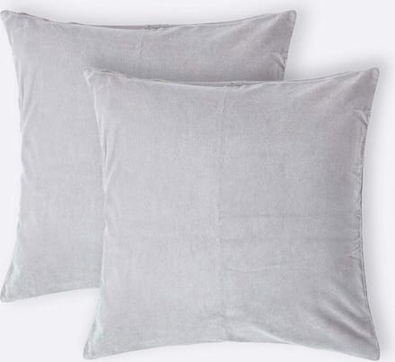 Homescapes fluwelen kussenhoes set van 2 in grijs, 40 x 40 cm