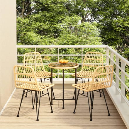 vidaXL - 5-delige - Tuinset - poly - rattan