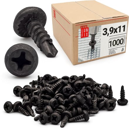 Zelfborende schroeven 3,9x11mm voor metaal gefosfateerd - 1000 Stuks