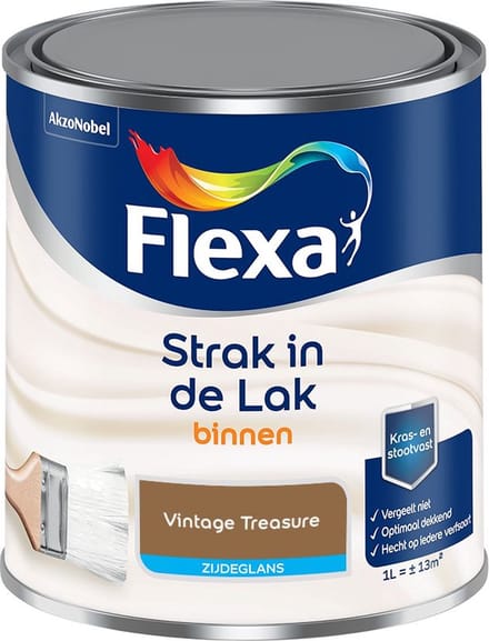 Flexa - Strak In De Lak Binnenlak Zijdeglans - Vintage Treasure - Mengverf - 1 L