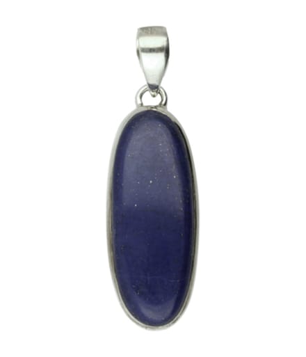 Zilveren Lapis Lazuli edelsteen ovaal lang hanger