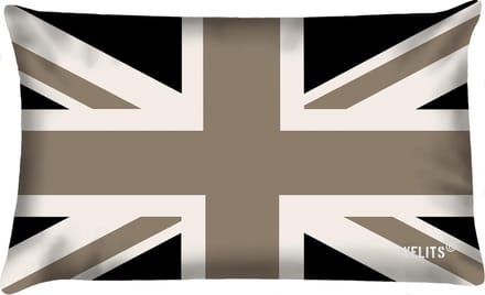 Sierkussen - Buitenkussen Mud Race Waterafstotend Bootkussen Engelse Vlag - Zwart En Bruin - 60 Cm X 40 Cm