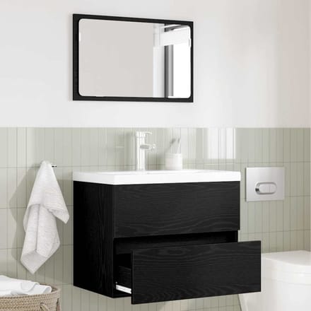 vidaXL - Badkamermeubel - Set - 2 - st - Zwart - Eiken - 57 - x - 37 - x - 45 - cm