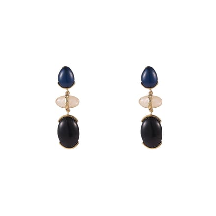 Go Dutch Label Oorknoppen Elegant Stone Drop Black