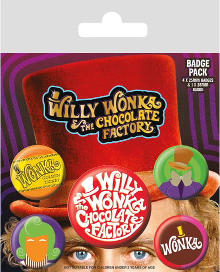 Willy Wonka - & The Chocolate Factory - Button - 5-pack