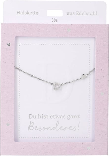 Depesche ketting zilver letter D met hart - sieraad cadeau.