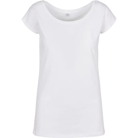 Build your Brand Ladies´ Wide Neck Tee BYBB013 - White - S