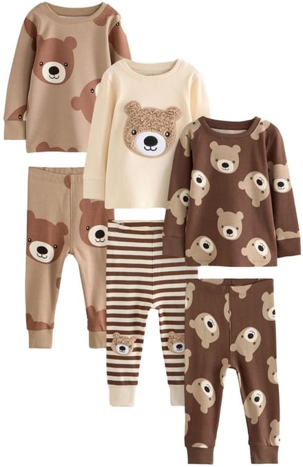 Next - Jongens - Verpakking van 3 knusse pyjama's - Bruin