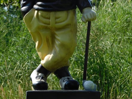 Vintage beeld Golfer - 75 cm - Terracotta - eenmalig leverbaar!