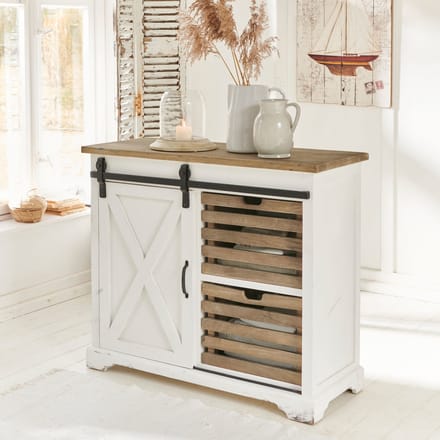 LOBERON Lage kast Bastid wit/bruin