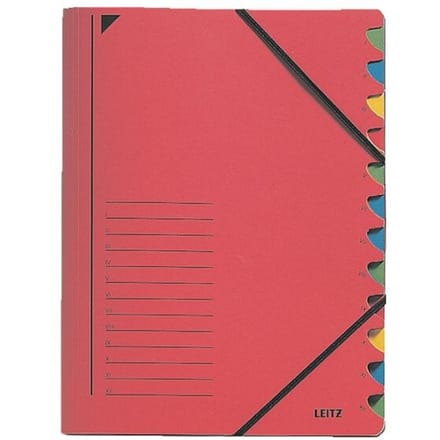 Leitz Bureau Sorteermap Karton - 12-tabs - A4 - Rood