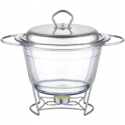Helios Braadpan met Warmhoudstandaard 4L - Glas & RVS