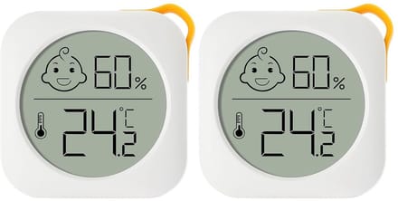 2x Digitale Mini Thermo-Hygrometer voor Binnenklimaat Met Smiley Indicator
