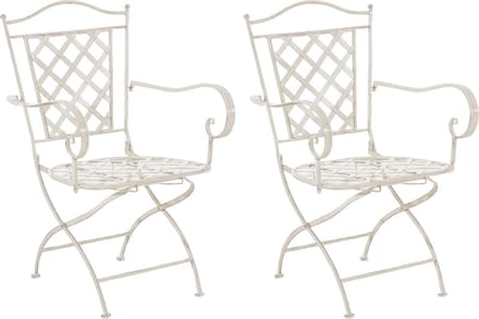 CLP Adara Set van 2 tuinstoelen - Metaal - antiek/creme