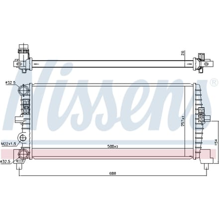 Radiator, motorkoeling NISSENS 606239