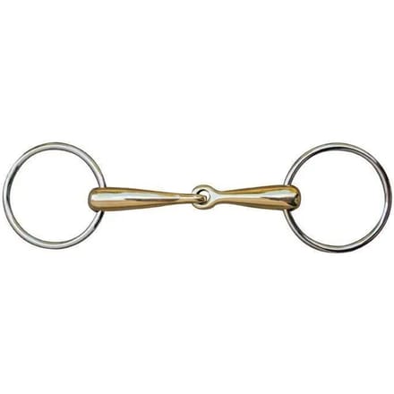 Mors simple voor paard in maillechort ringen inox HKM