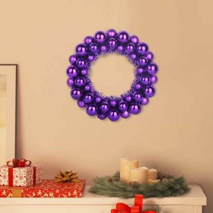 vidaXL - Kerstbal - Kransen - 2 - st - Lila - 33 - x - 33 - x - 7 - cm - Polystyreen