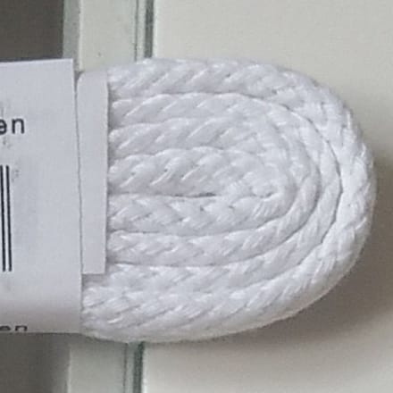 Bergal Veters - 90 cm. Witte ronde Cord gewoven schoenveters - medium dik - 1 paar