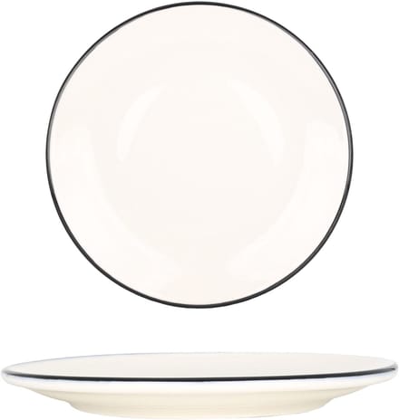 Bonna Dessertbord - Linea Black - Porselein - 17 cm - set van 6