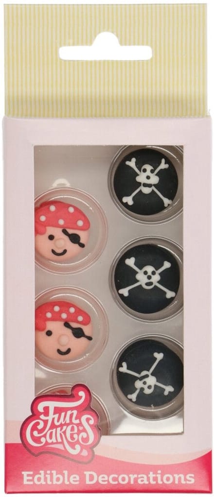 FunCakes Suikerdecoraties - Piraten - 12 Stuks - Eetbare Taartdecoratie