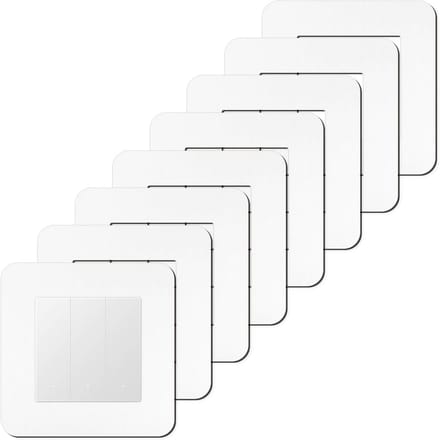 8x Decoratieve Lichtschakelaar Afdekking Wit Zelfklevend