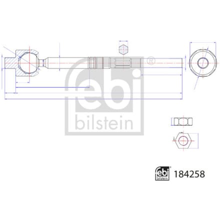 Axiaalgewricht, spoorstang FEBI BILSTEIN 184258