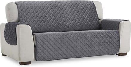 Velvet Quilt - Bankbeschermer - 110cm breed - Grijs - Soft Touch - Anti-slip onderkant