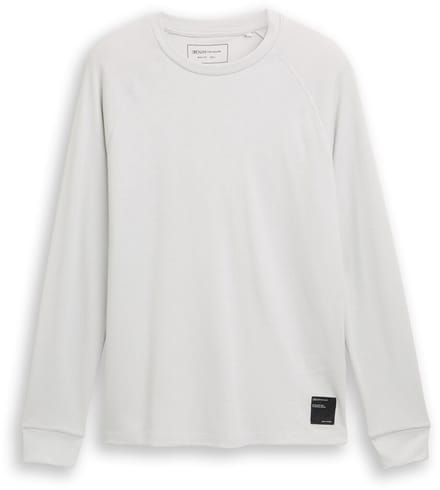Tom Tailor Denim - Shirt met lange mouwen en wafelstructuur - Maat S - Chalk Grey