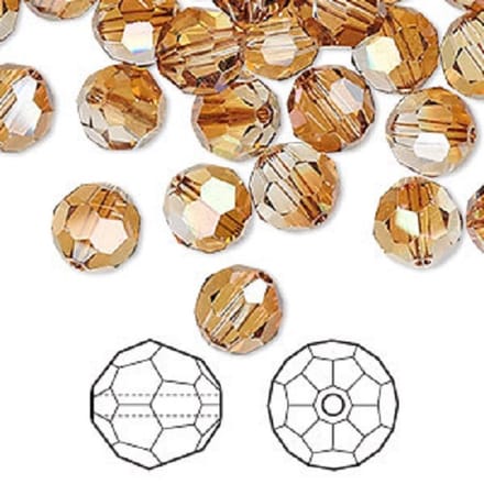 Swarovski Elements, 18 stuks Swarovski ronde kralen, 8mm, copper, (5000)