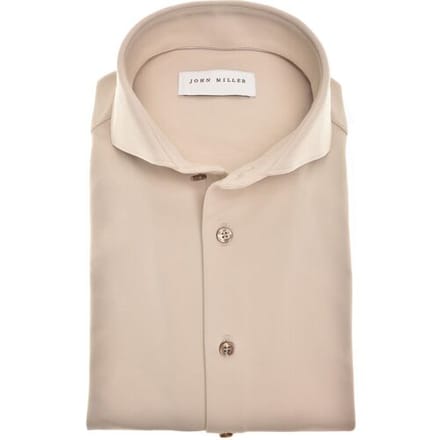 John Miller Overhemd Plain Color Hyperstretch Cutaway Collar Licht Bruin / male