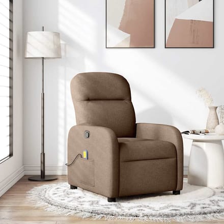 vidaXL - Massagestoel - verstelbaar - stof - bruin